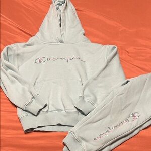 Champion Pastel Blue Hoodie and Joggers Set